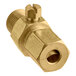 An American Range brass pilot valve with a nut on a threaded nozzle.