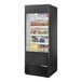 A black True refrigerated air curtain merchandiser full of food.