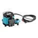 A blue and black Little Giant water pump with a black cable.