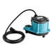 A blue Little Giant water pump with a black cable.