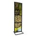 A black rectangular tube framed sign holder.