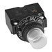 A black box with a round lens and a white background.