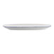 A white rectangular porcelain platter with a sponged blue rim.