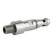A metal top distributor shaft with threaded and machined sections, designed for use with HTUC equipment.
