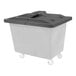 A grey hinged lid for a Royal Basket truck.