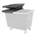 A large grey Royal Basket Trucks hinged lid on a grey plastic bin.