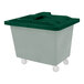 A green plastic hinged lid for a Royal Basket Truck.