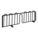 A black metal slanted shelf divider with two bars.