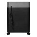 An HP black and grey rectangular shredder with a cord.