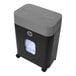 A black and grey HP paper shredder.