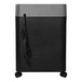 An HP black and grey rectangular shredder with a cord.