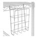 A chrome metal rack for a wire shelf.