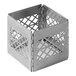 An American Metalcraft stainless steel collapsible milk crate riser with a grid pattern.