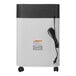A white and black HP AF1210 micro-cut shredder with a black cord.