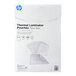 A white package of HP 12" x 18" Menu Size Thermal Laminator Pouches.