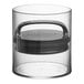 A clear Prepara Evak Fresh Saver round food storage container with a black lid.