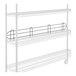 A white metal shelf with a black Regency wire shelf ledge attached to it.