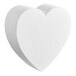 A close-up of a white Baker's Lane foam heart cake dummy.