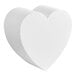 A close-up of a white Baker's Lane foam heart cake dummy.