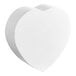A close-up of a white Baker's Lane foam heart cake dummy.