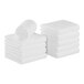 A stack of white Monarch Brands coral fleece hand towels.