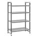 A grey Cambro Camshelving® Elements 4-shelf starter unit.