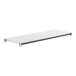 A white metal Camshelving Elements shelf with black metal legs.