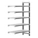 A Cambro Elements XTRA metal shelving unit with four shelves.