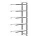 A white Camshelving® Elements XTRA add-on shelf for a Cambro shelving unit with four shelves.