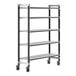 A Cambro Camshelving® Elements XTRA mobile unit with 5 vented shelves and wheels.