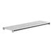 A white metal Cambro Camshelving Elements shelf with vented rectangular shelves and metal legs.