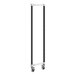 A black and white metal mobile post kit for Cambro Camshelving with wheels.