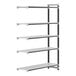 A white Cambro Camshelving Elements add-on unit shelf with black vents.