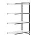 A white Cambro Camshelving Elements XTRA add-on shelf with black trim.