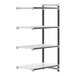 A white Cambro Camshelving Elements XTRA 4-shelf add-on unit.