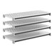 A four-shelf kit with three vented shelves and one solid shelf, designed for modular storage.