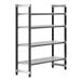 A grey metal Cambro Camshelving Elements unit with 4 vented shelves.
