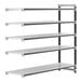 A white metal Camshelving® Elements add-on unit with 5 shelves.