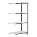 A white Camshelving Elements XTRA add-on unit with vented shelves.