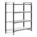 A black metal Camshelving® Elements XTRA 4-shelf starter unit.