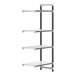A white and black Cambro Camshelving Elements XTRA 4-shelf combo add-on unit.