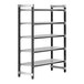 A white Cambro Camshelving unit with four vented shelves.
