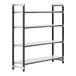 A black metal Cambro Camshelving® Elements starter unit with 4 shelves.