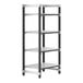 A black and silver Cambro Camshelving Elements XTRA 4-shelf unit.