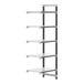 A white Camshelving Elements add-on unit with black legs and four shelves.