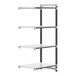A white Camshelving® Elements add-on unit with 4 shelves and black legs.