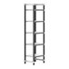 A black and silver Cambro Camshelving® Elements XTRA 5-shelf starter unit.