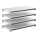A set of four solid rectangular shelving units designed for storage and organization.