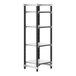 A black and silver Cambro Camshelving® Elements XTRA 4-shelf starter unit.