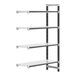 A white and black Cambro Camshelving® Elements XTRA add-on unit with four shelves.
